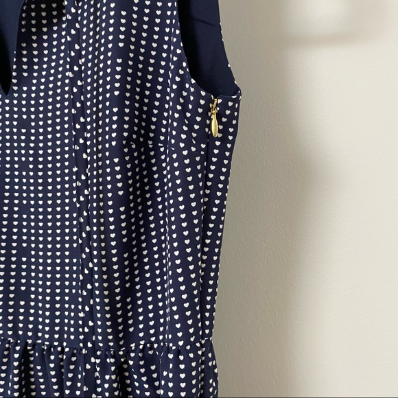 Draper James Heart Dots Tiered Dress Nassau Navy 0 - Picture 7 of 13